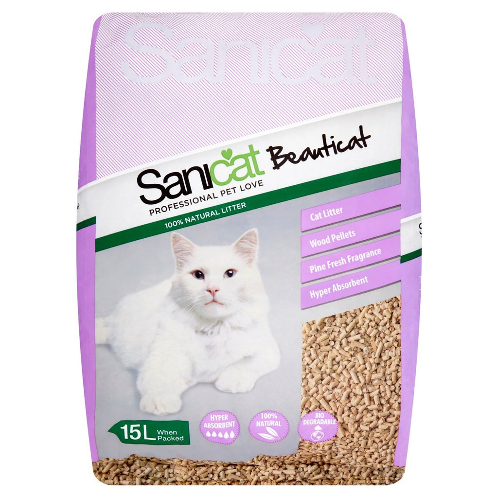 Sanicat Beauticat Organic Wood Cat Litter (15L)