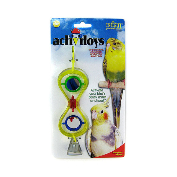 Hourglass Mirrors Bird Toy
